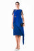 Blue Hand Embroidered Layered Knee Length Dress