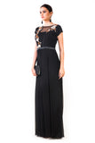 Black Hand Embroidered Box Pleated Jumpsuit