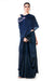 Midnight Blue Draped Gown With A Hand Embroidered Cape Dupatta