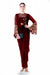 Maroon Embroidered Bell Sleeves Draped Dress