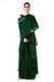 Bottle Green Draped Gown With A Hand Embroidered Cape Dupatta.