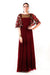 Maroon Hand Embroidered Cape Style Gown