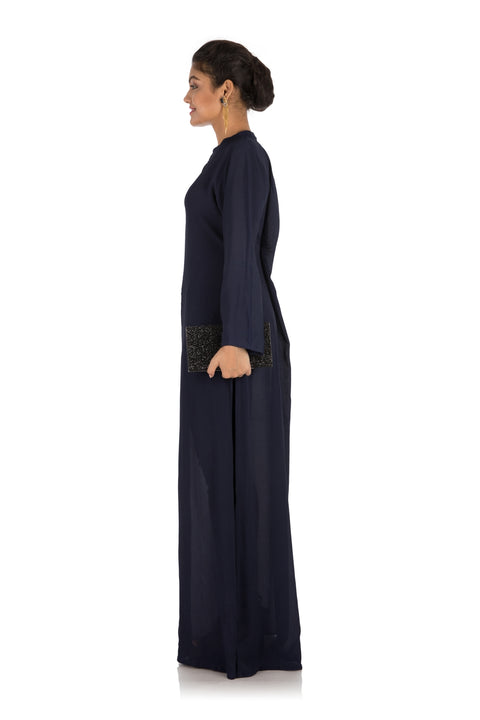 Hand Embroidered Midnight Blue Tunic