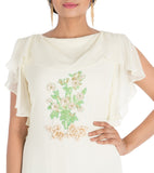 Hand Embroidered Off-White Tunic