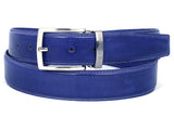 PAUL PARKMAN Men's Leather Belt Hand-Painted Cobalt Blue (ID#B01-BLU) (XXL)