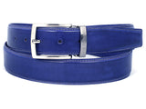 PAUL PARKMAN Men's Leather Belt Hand-Painted Cobalt Blue (ID#B01-BLU) (XL)