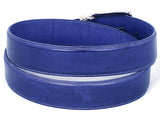 PAUL PARKMAN Men's Leather Belt Hand-Painted Cobalt Blue (ID#B01-BLU) (S)