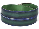PAUL PARKMAN Men's Leather Belt Dual Tone Blue & Green (ID#B01-BLU-GRN) (S)