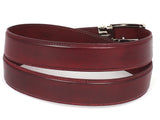 PAUL PARKMAN Men's Leather Belt Hand-Painted Bordeaux (ID#B01-BRD) (L)