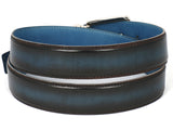 PAUL PARKMAN Men's Leather Belt Dual Tone Brown & Blue (ID#B01-BRW-BLU) (XL)