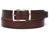 PAUL PARKMAN Men's Leather Belt Hand-Painted Dark Bordeaux (ID#B01-DARK-BRD) (XXL)