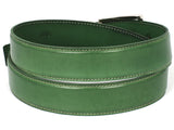 PAUL PARKMAN Men's Leather Belt Hand-Painted Green (ID#B01-LGRN) (S)