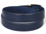 PAUL PARKMAN Men's Leather Belt Hand-Painted Navy (ID#B01-NVY)