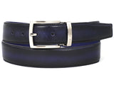 PAUL PARKMAN Men's Leather Belt Dual Tone Navy & Blue (ID#B01-NVY-BLU) (M)
