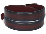 PAUL PARKMAN Men's Leather Belt Dual Tone Navy & Bordeaux (ID#B01-NVY-BRD) (XXL)