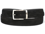 PAUL PARKMAN Men's Black Suede Belt (ID#B06-BLK) (XL)