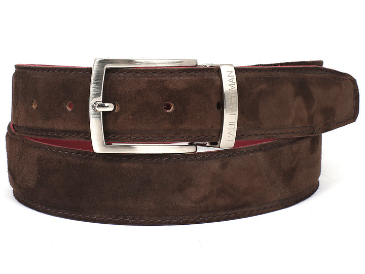 PAUL PARKMAN Men's Brown Suede Belt (ID#B06-BRW) (L)