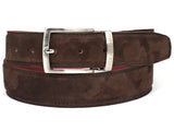 PAUL PARKMAN Men's Brown Suede Belt (ID#B06-BRW) (M)