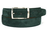 PAUL PARKMAN Men's Green Suede Belt (ID#B06-GREEN) (XL)