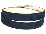 PAUL PARKMAN Men's Navy Suede Belt (ID#B06-NAVY) (XXL)