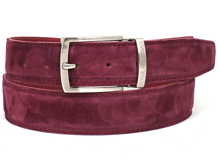 PAUL PARKMAN Men's Purple Suede Belt (ID#B06-PURP) (XL)