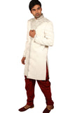 Elegant White Indian Wedding Sherwani For Men