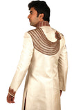 Emperor Look Indian Wedding Cream Sherwani For Men