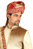 Regal Indian Wedding Blonde Cream Sherwani For Men