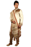 Regal Indian Wedding Blonde Cream Sherwani For Men