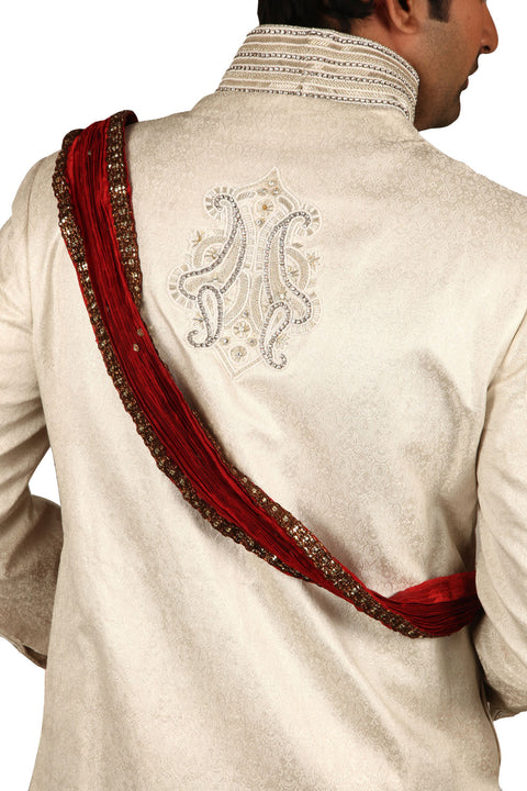 Charming Indian Wedding Fog Colour Sherwani For Men