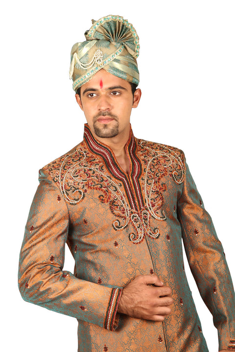 Graceful Designer Indian Wedding Peru Sherwani For Men