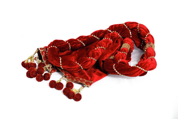 Maroon Velvet Khesh Stole-BLSNT0067