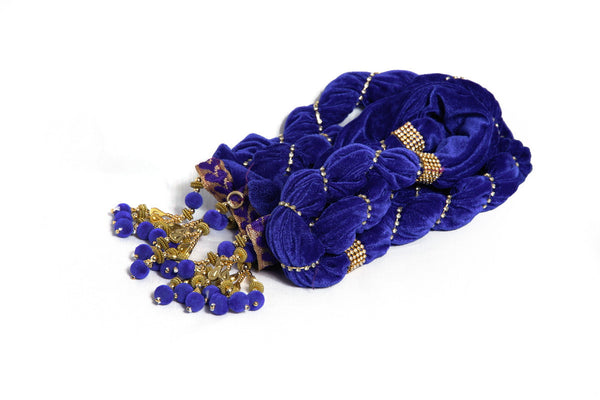 Blue Velvet Khesh Stole-BLSNT0068