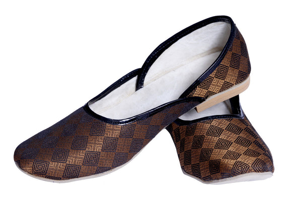 Brown and Gold Fancy Mojari Juti