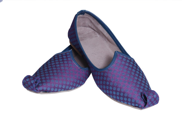 Purple Polka Dots Royal Mojari Juti