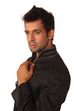 Jardoshi Work Black Indo-Western Indian Sherwani Kurta for Men