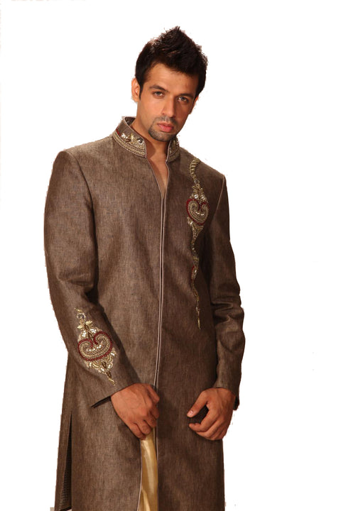 Linen Fabric Indowestern Sherwani for Men