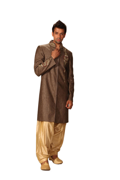 Saris and Things Linen Fabric Indo-Western Sherwani for Men BL1010SNT