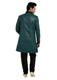 Saris and Things Cerulean Blue Indo-Western Sherwani for Men BL1021SNT