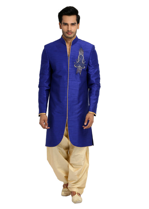 Blue Classy Indo Western Sherwani for Men