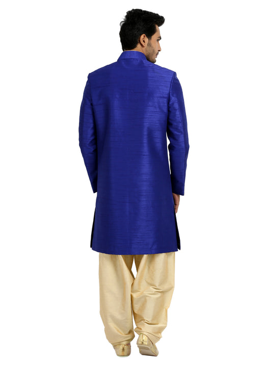Saris and Things Blue Classy Indo-Western Sherwani for Men BL1041SNT