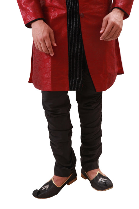 Maroon Indian Wedding Indo-Western Sherwani for Men