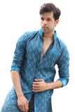 Blue Indian Wedding Indo-Western Sherwani for Men