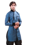 Winter Blue Indian Wedding Indo-Western Sherwani for Men