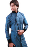 Winter Blue Indian Wedding Indo-Western Sherwani for Men