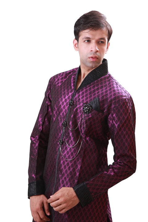 Lavender Indian Wedding Indo-Western Sherwani for Men