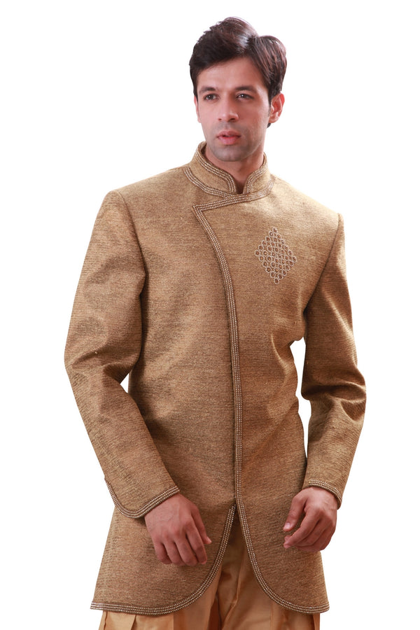 Sand Indian Wedding Indo-Western Sherwani for Men