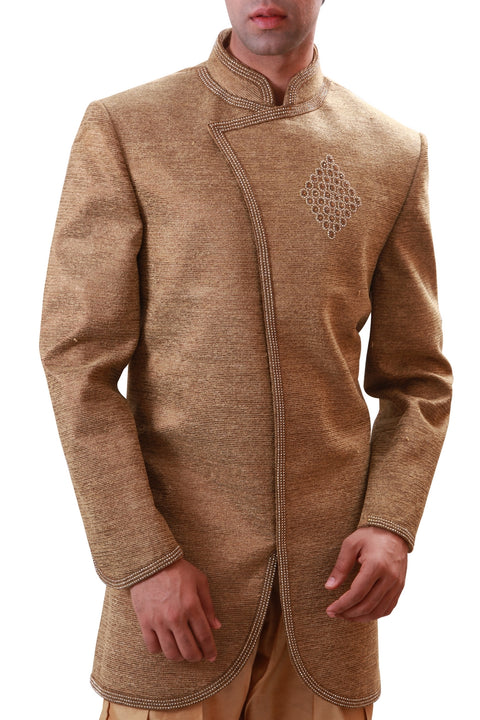 Sand Indian Wedding Indo-Western Sherwani for Men