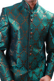 Green with Gold Indian Wedding Indo-Western Sherwani for Men BL1074SNT