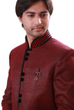 Burgundy Indian Wedding Indo-Western Sherwani for Men